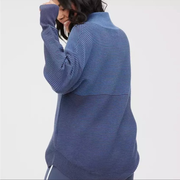 NWT 1/4 zip Blue Aerie Offline ribbed pullover - Picture 3 of 6